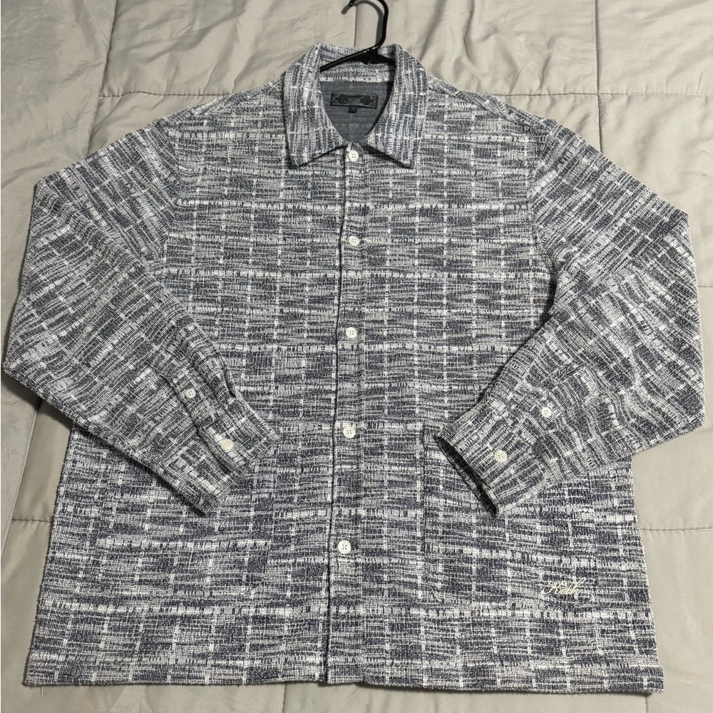 Kith Tweed Long Sleeve Boxy Collared Overshirt - Nocturnal
